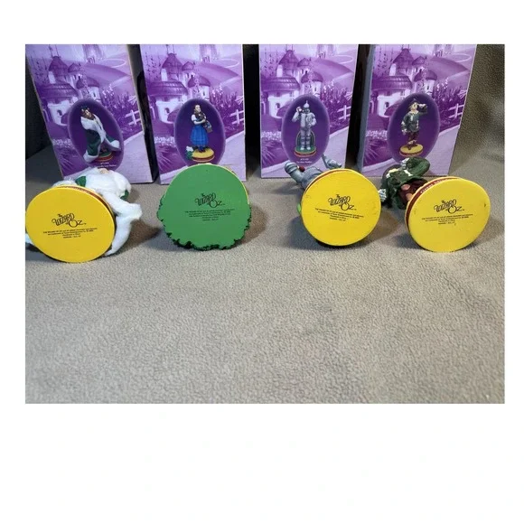 Wizard of Oz Figurine Set Dorothy Tin Man Scarecrow Lion with Boxes 2000